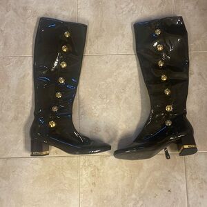 Tory Burch Chocolate Patent Leather Madison Boots  sz 71/2 M